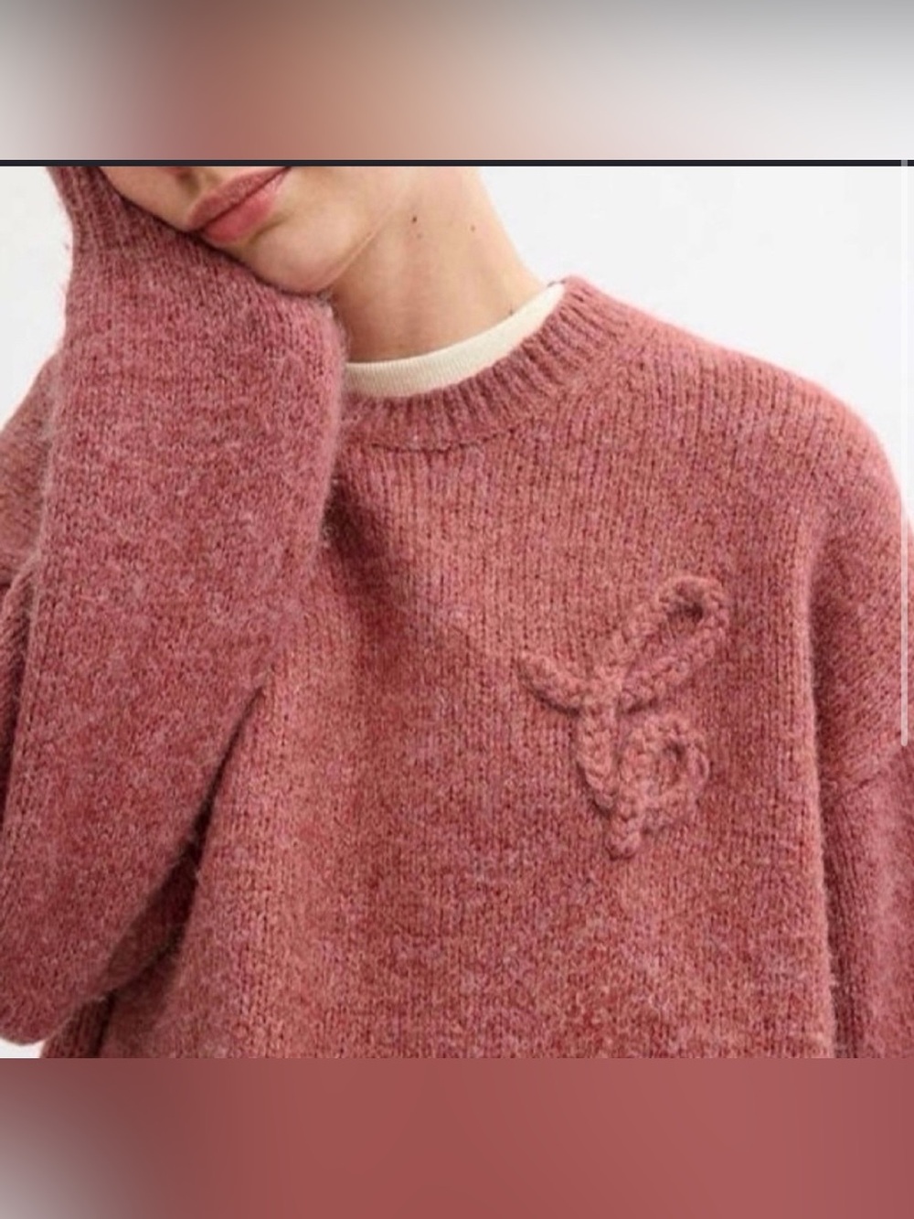 Coach Signature Crewneck Sweater in Rogue Red - Picture 4 of 8